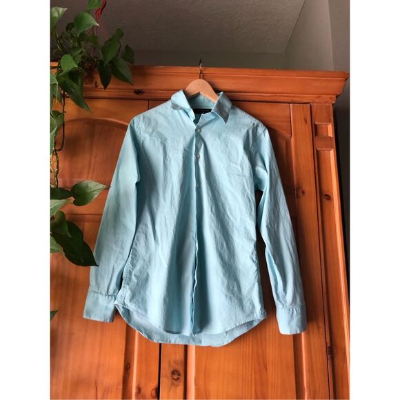 Banana Republic Mens Tailored Stretch Button Up Shirt Blue SZ S - Picture 1 of 11